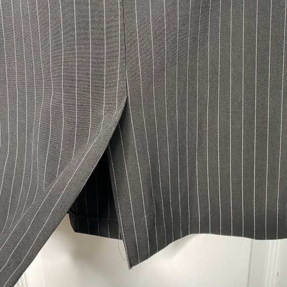 Torrid Black Pinstripe Pencil Midi Skirt with Back Slit & Zip Closure, 14 #303 - Picture 5 of 8